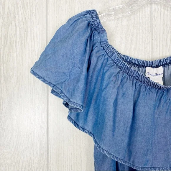 Tommy Bahama | Chambray Off The Shoulder Mini Dress Size XS - Picture 11 of 12